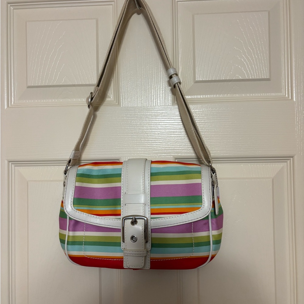 Coach Multicolor Striped Shoulder Bag